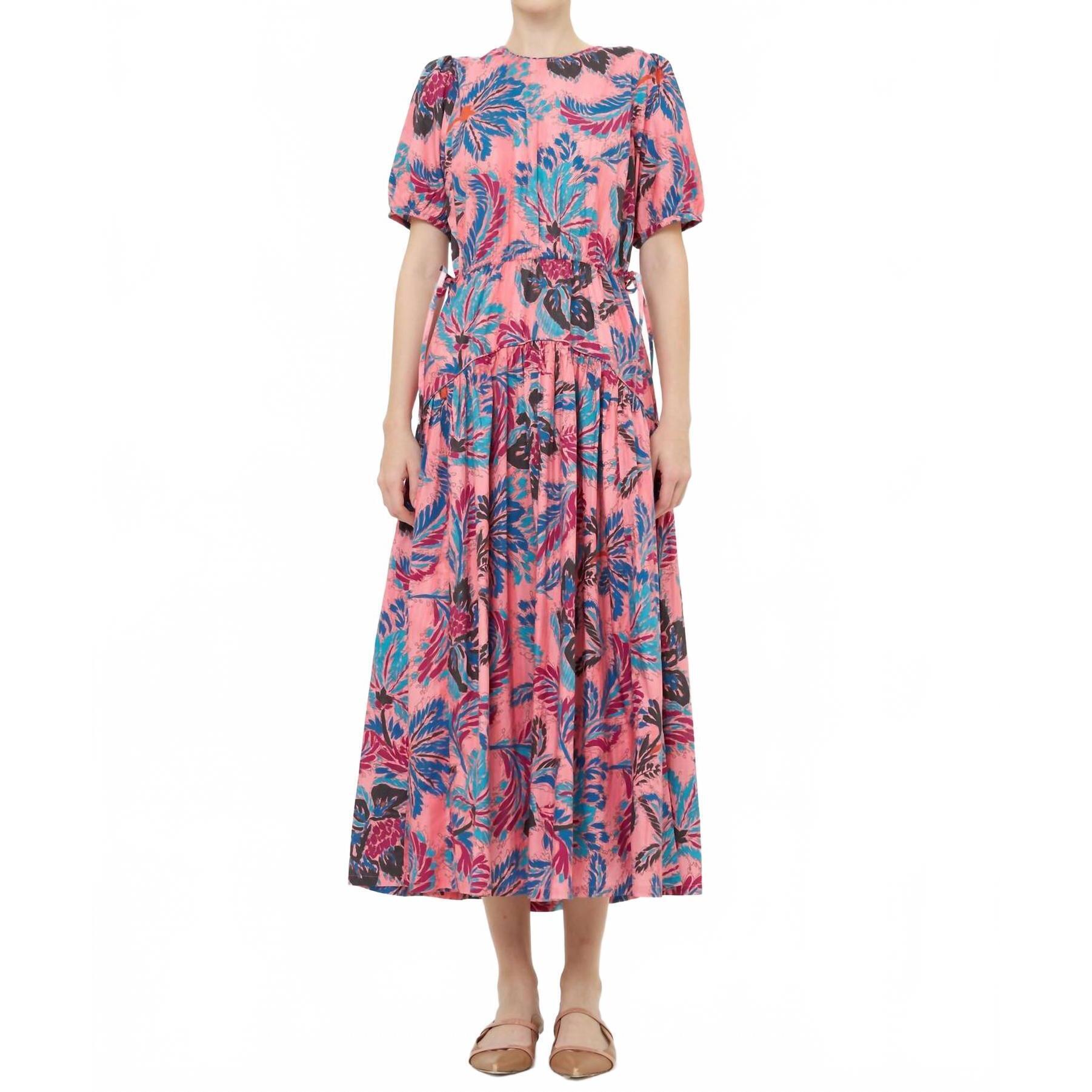 New Oliphant Piped Puff Sleeve Maxi Dress In Rose